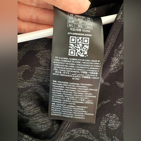 Guess Womens Elisa Jacquard Black Bodycon Seamless Long Sleeve Dress M/L New - Picture 6 of 9